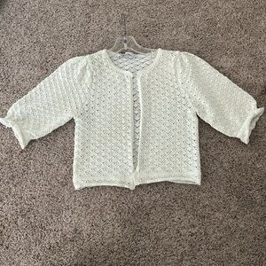 Zara Off-White Textured Knit Sweater